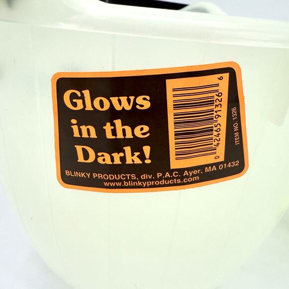2 Candy Glow In The Dark Halloween Pail Bucket Handle Trick Treat Face 7 in Vtg - Picture 6 of 10